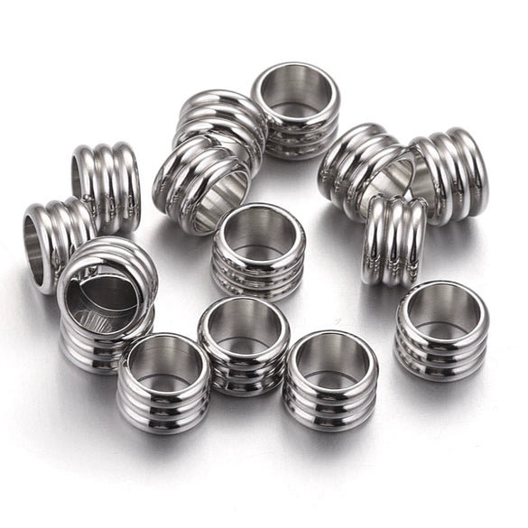 Stainless Steel Drum Bead Handmade Jewelry Accessories With Vacuum Plated And 18K Gold Plating Process