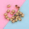 Stainless Steel Drum Bead Handmade Jewelry Accessories With Vacuum Plating And 18K Gold Plating