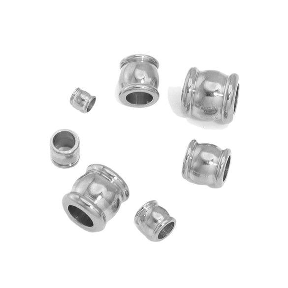 Stainless Steel Drum Bead Handmade Jewelry Accessories With Vacuum Plating And 18K Gold Plating