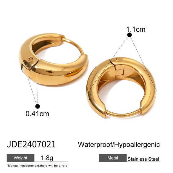 Stainless Steel Ear Clips Nonpierced Geometric Electroplated Jewelry For Women
