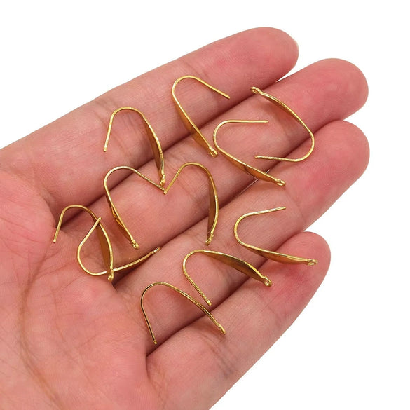 Stainless Steel Ear Hook Earrings Accessories With Real Gold Plated And Stamping Treatment