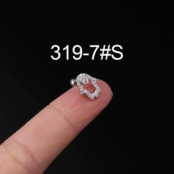 Stainless Steel Ear Nail Jewelry With Animals Zodiac Pattern Electroplated