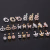 Stainless Steel Ear Nail Jewelry With Animals Zodiac Pattern Electroplated