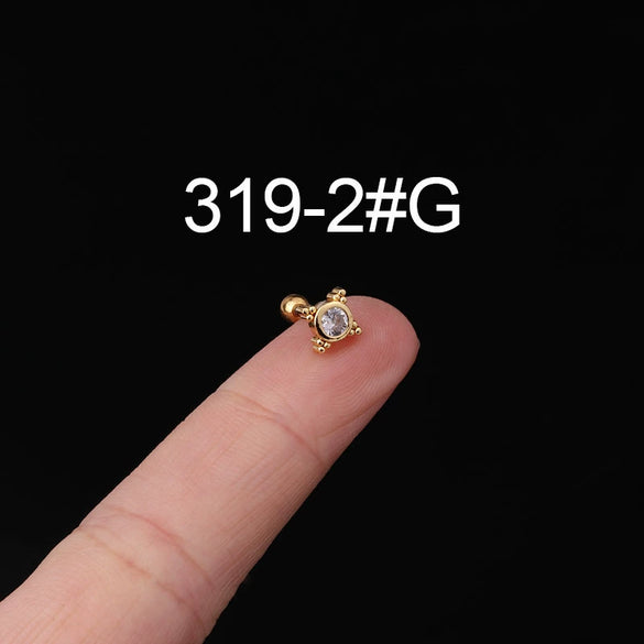Stainless Steel Ear Nail Jewelry With Animals Zodiac Pattern Electroplated