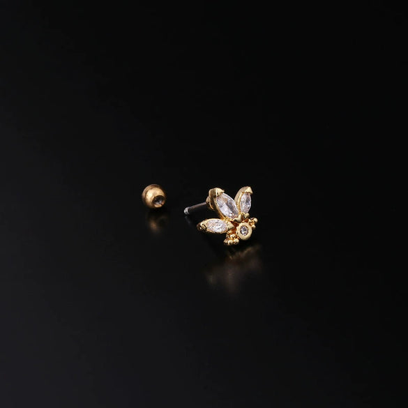 Stainless Steel Ear Nail Jewelry With Animals Zodiac Pattern Electroplated