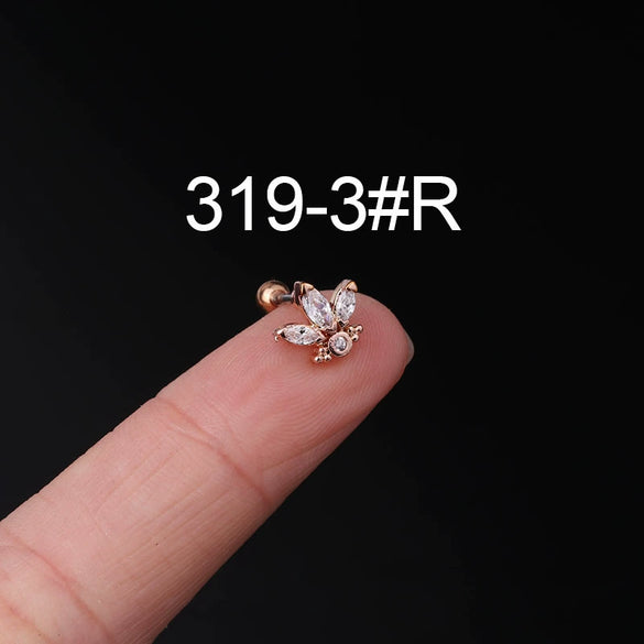 Stainless Steel Ear Nail Jewelry With Animals Zodiac Pattern Electroplated