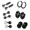 Stainless Steel Ear Stud Earrings Set With Flower Pattern Hip Hop Style