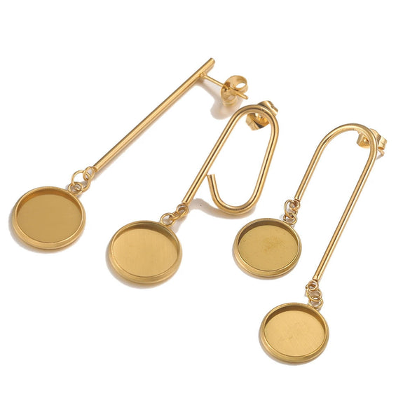 Stainless Steel Ear Studs Jewelry Accessories With Electroplating Treatment