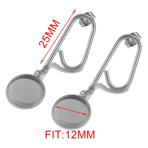 Stainless Steel Ear Studs Jewelry Accessories With Electroplating Treatment