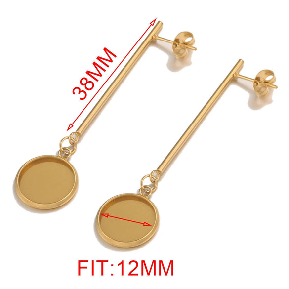 Stainless Steel Ear Studs Jewelry Accessories With Electroplating Treatment