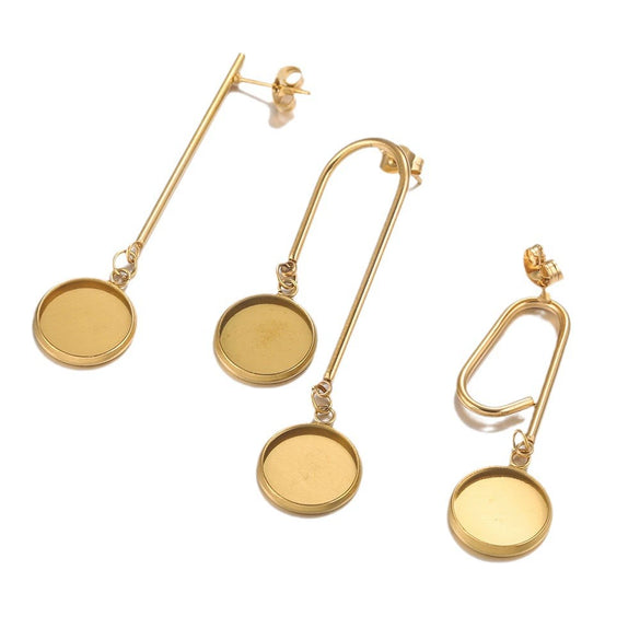 Stainless Steel Ear Studs Jewelry Accessories With Electroplating Treatment