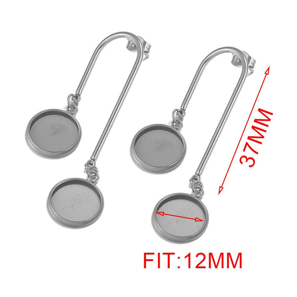 Stainless Steel Ear Studs Jewelry Accessories With Electroplating Treatment