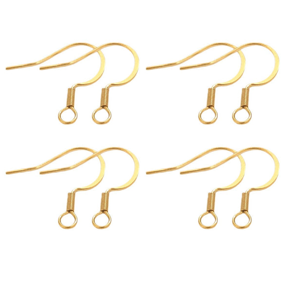 Stainless Steel Ear Studs Spring Squashed Ear Hook Flat Ear Stud Diy Jewelry Accessories Electroplated