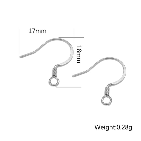 Stainless Steel Ear Studs Spring Squashed Ear Hook Flat Ear Stud Diy Jewelry Accessories Electroplated