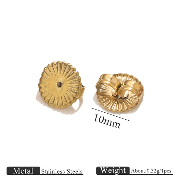 Stainless Steel Earplug Earring Accessories With Plum Blossom And Butterfly Buckles Smooth Design