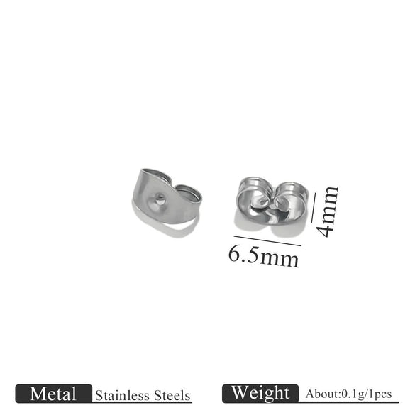 Stainless Steel Earplug Earring Accessories With Plum Blossom And Butterfly Buckles Smooth Design