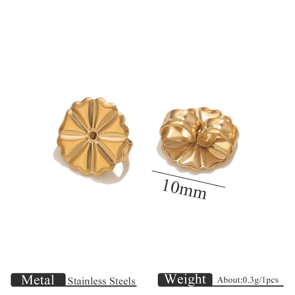 Stainless Steel Earplug Earring Accessories With Plum Blossom And Butterfly Buckles Smooth Design