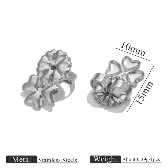 Stainless Steel Earplug Earring Accessories With Plum Blossom And Butterfly Buckles Smooth Design