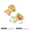 Stainless Steel Earplug Earring Accessories With Plum Blossom And Butterfly Buckles Smooth Design