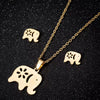 Stainless Steel Earrings And Necklace Suit With Love Water Drops And Bell Patterns Five Pointed Star Shape Electroplated Simple Style