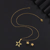 Stainless Steel Earrings And Necklace Suit With Love Water Drops And Bell Patterns Five Pointed Star Shape Electroplated Simple Style