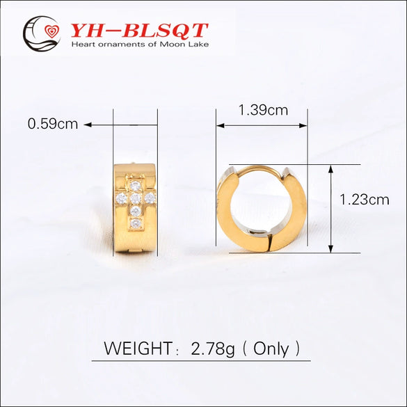 Stainless Steel Earrings Cross Diamond Animal Zodiac Geometric Cartoon Light Luxury Electroplated Jewelry For Women