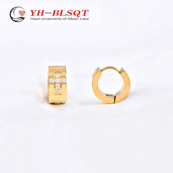 Stainless Steel Earrings Cross Diamond Animal Zodiac Geometric Cartoon Light Luxury Electroplated Jewelry For Women