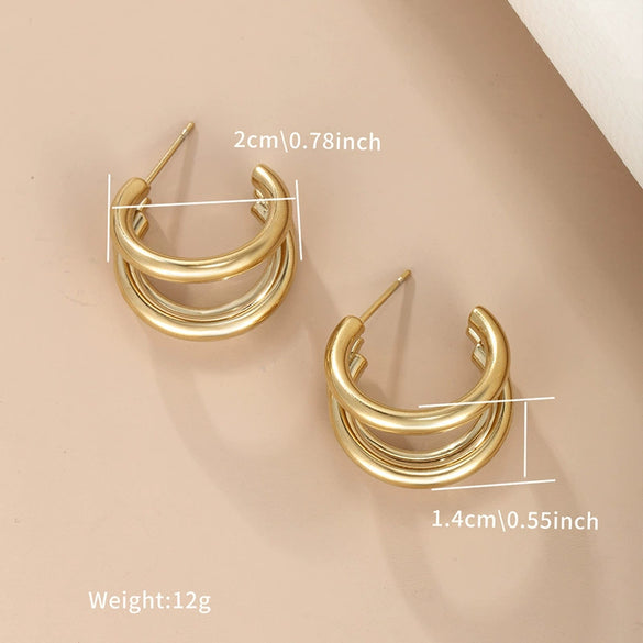 Stainless Steel Earrings Electroplating Women's High End Simple Elegant Style