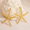 Stainless Steel Earrings Hammered Starfish Style Electroplated For Women