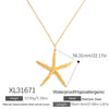 Stainless Steel Earrings Hammered Starfish Style Electroplated For Women