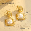 Stainless Steel Earrings Imitation Pearl Baroque Geometric Flower Electroplating Design Women's