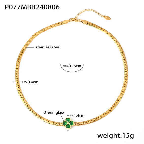 316L Stainless Steel Earrings Necklace Bracelet Threepiece Set With Glass Stone Light Luxury Style Electroplating Treatment