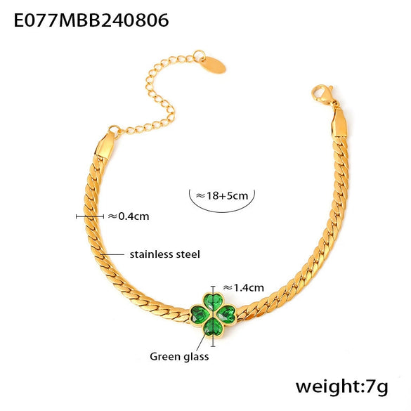 316L Stainless Steel Earrings Necklace Bracelet Threepiece Set With Glass Stone Light Luxury Style Electroplating Treatment
