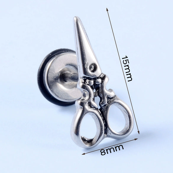 Stainless Steel Earrings With Geometric Animal Zodiac Patterns Heart And Drop Shaped Electroplated Punk Style