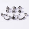 Stainless Steel Earrings With Geometric Animal Zodiac Patterns Heart And Drop Shaped Electroplated Punk Style