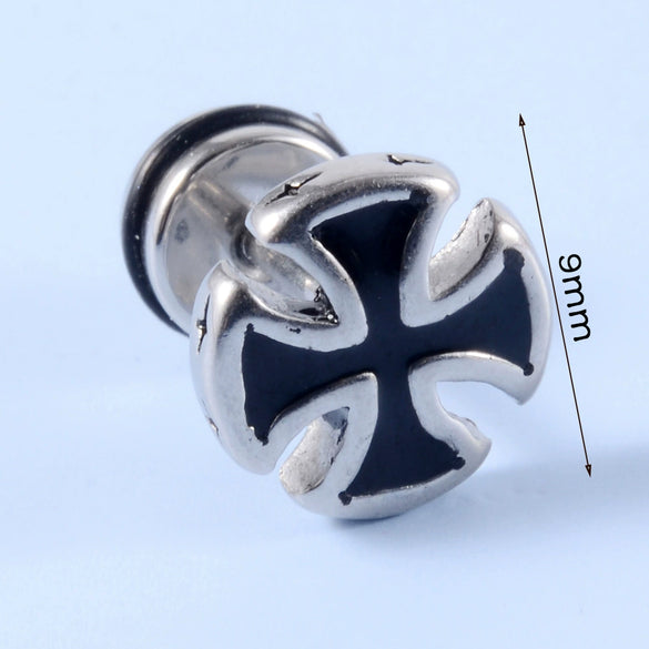 Stainless Steel Earrings With Geometric Animal Zodiac Patterns Heart And Drop Shaped Electroplated Punk Style
