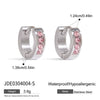 Stainless Steel Earrings With Love Pendants Pink Zirconium Minimalist Original Design Electroplating