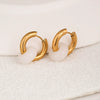 Stainless Steel Earrings With Ping An Buckle Design