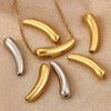 Stainless Steel Eggplant Bead Pendant Jewelry For Diy Bracelet And Necklace Making With 18K Gold Vacuum Plating