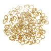 Stainless Steel Eggshaped Open Ring With Golden Connection And Totem Pattern Electroplated Diy Jewelry Jump Ring Accessories