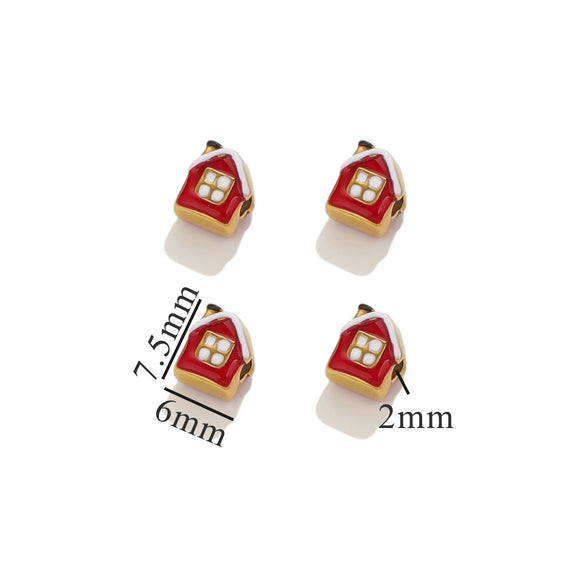 Stainless Steel Eight Eyes Pattern Drum Beads Jewelry Accessories 18K Gold Vacuum Plated