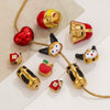 Stainless Steel Eight Eyes Pattern Drum Beads Jewelry Accessories 18K Gold Vacuum Plated