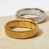 Stainless Steel Elastic Gold Plated Striped Snake Bone Chain Magnetic Buckle Bracelet With Electroplating Treatment Simple Style