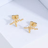 Stainless Steel Electrocardiogram Heart Hoop Earrings Small Electroplated Unisex Fashion Jewelry