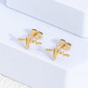 Stainless Steel Electrocardiogram Heart Hoop Earrings Small Electroplated Unisex Fashion Jewelry