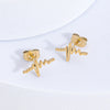 Stainless Steel Electrocardiogram Heart Hoop Earrings Small Electroplated Unisex Fashion Jewelry