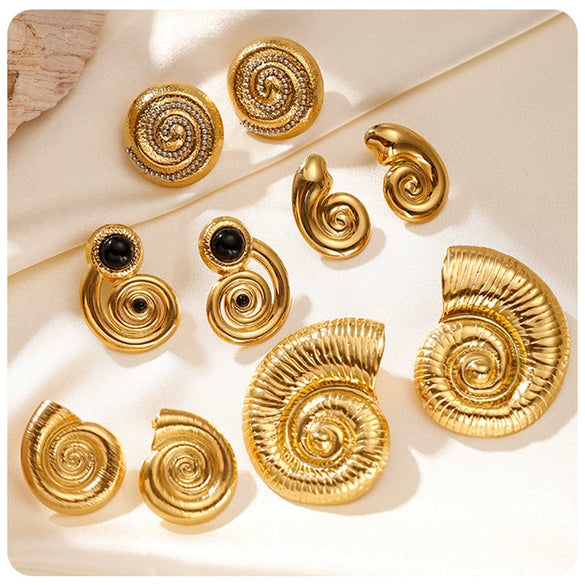 Stainless Steel Electroplated Animal And Zodiac Pattern Earrings For Women