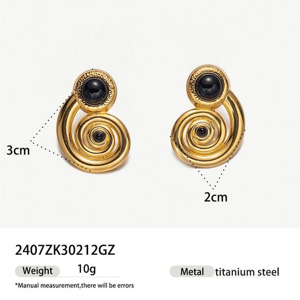 Stainless Steel Electroplated Animal And Zodiac Pattern Earrings For Women