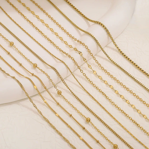 Stainless Steel Electroplated Bead Chain Box Chain Cross Chain Jewelry Accessories For Diy Necklace Bracelet