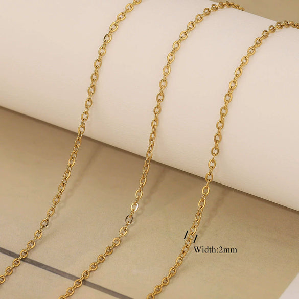Stainless Steel Electroplated Bead Chain Box Chain Cross Chain Jewelry Accessories For Diy Necklace Bracelet